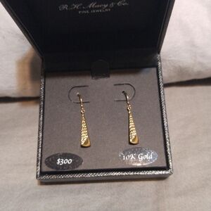 Macy's 10K Gold Triangle Earrings